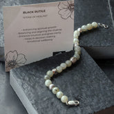 Black Rutile Silver Bracelet